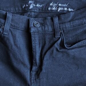 7 For All Mankind Women's Midnight Black Skinny Jeans High Waist Ankle Gwenevere